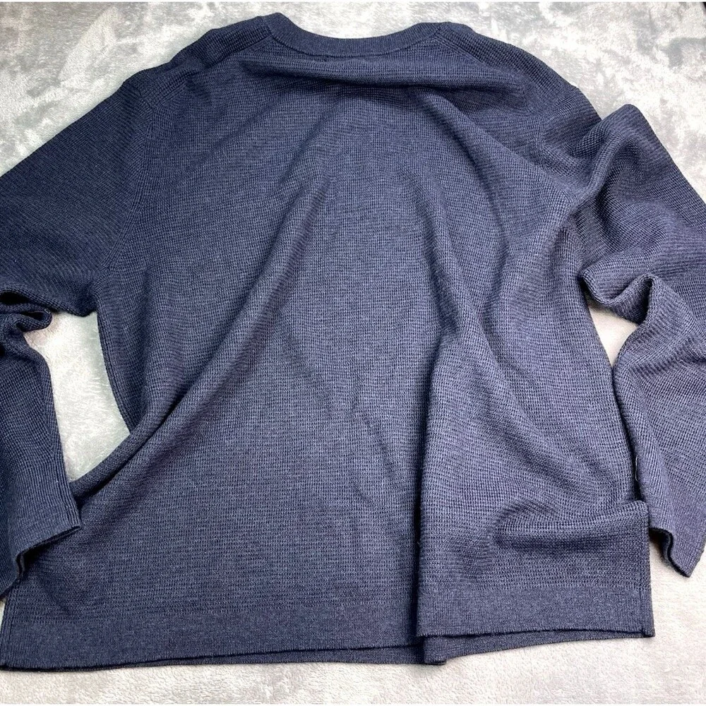 Banana Republic mens NWOT navy sweater button 100% Italian merino wool Baruffa